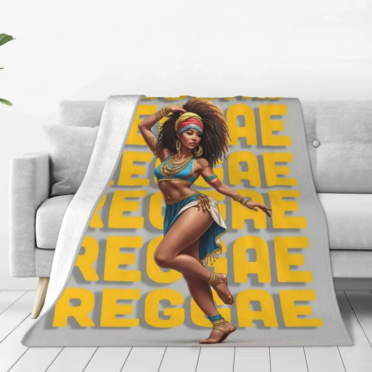 Reggae Dancer Afro Woman Design Blanket Fleece Multi-function Sofa Throw Blankets For Home Bedroom Office Throws Bedspread Quilt