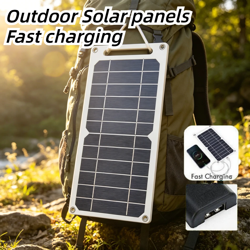 Flexible Solar Panel 2W 6W 5V USB Portable Charger for Mobile Phone Power Bank Outdoor RV Camping Hiking Travel Backup Power