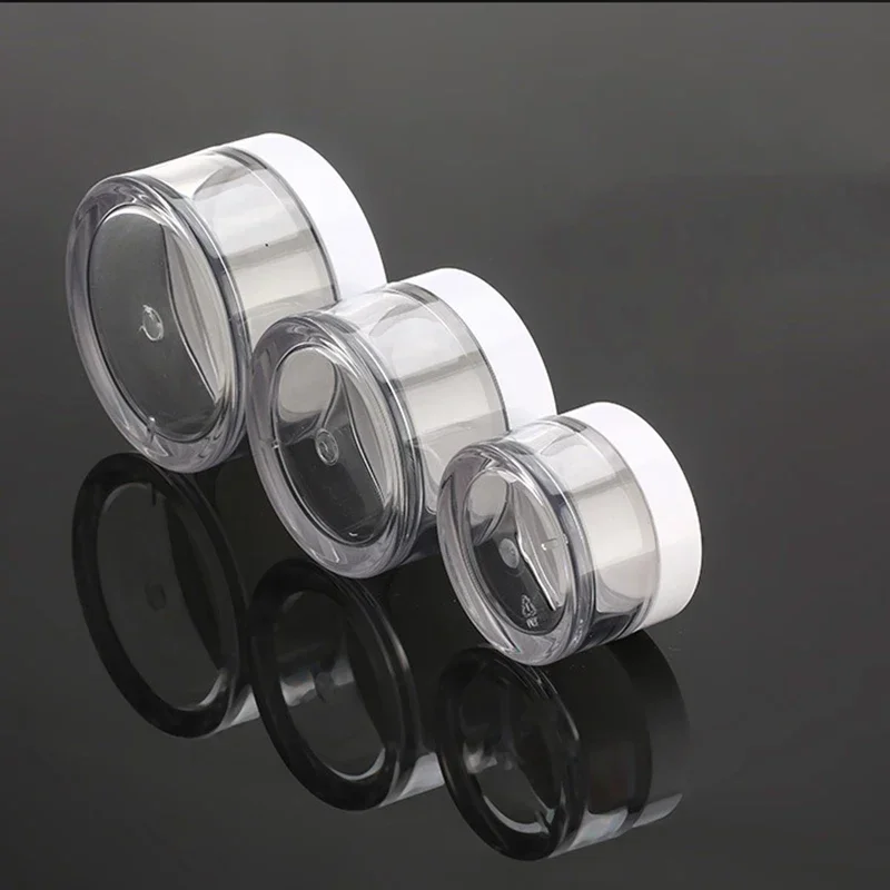 10Pcs 30/50/100/150/200/250ml Empty Cosmetic Bottle Cream Container Plastic Jar With Lid Skincare Makeup Travel Accessories