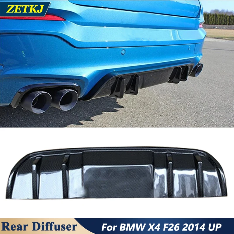 

H Style Real Carbon Fiber Rear Bumper Lip Spoiler Diffuser Car Body Kit For BMW X4 Series F26 M-Sport Version 2014 Up