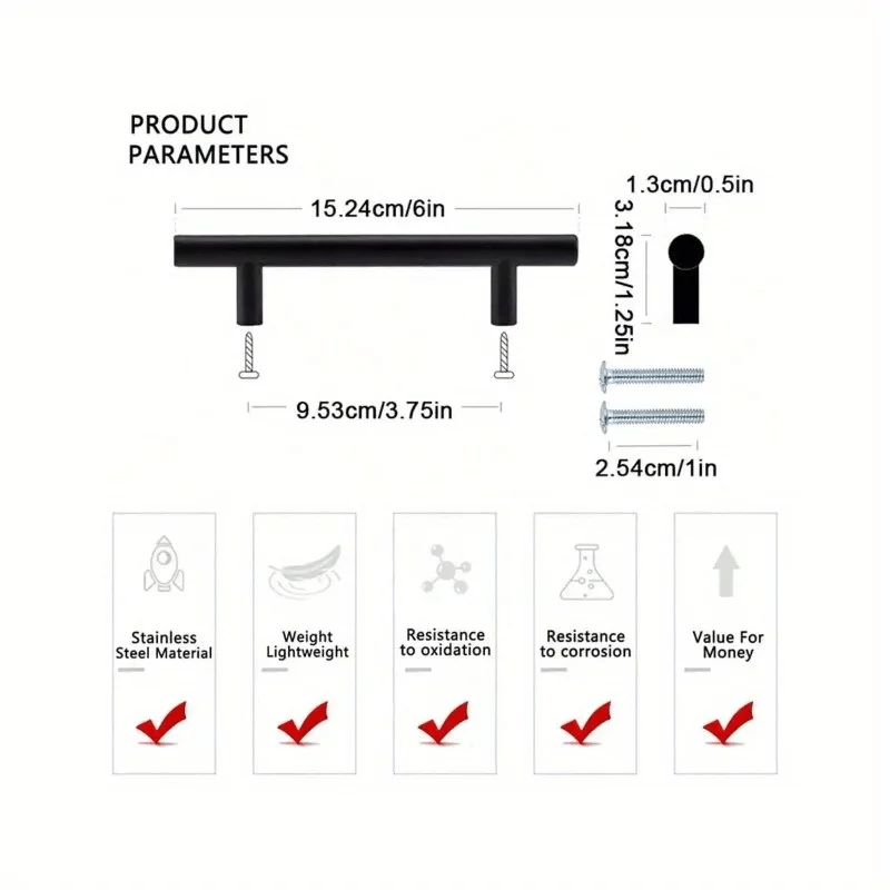 Ручки для ящика, шкафа, мебели, кухонные ручки для ручки шкафа, дверная ручка для ящика, кухонная ручка, черная, простая фурнитура