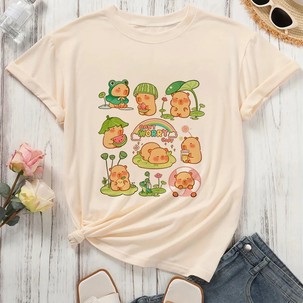 

Capybara Kapibara t shirt female Y2k Digital 80s University t shirt Punk Classic Grunge 80s women Graphic