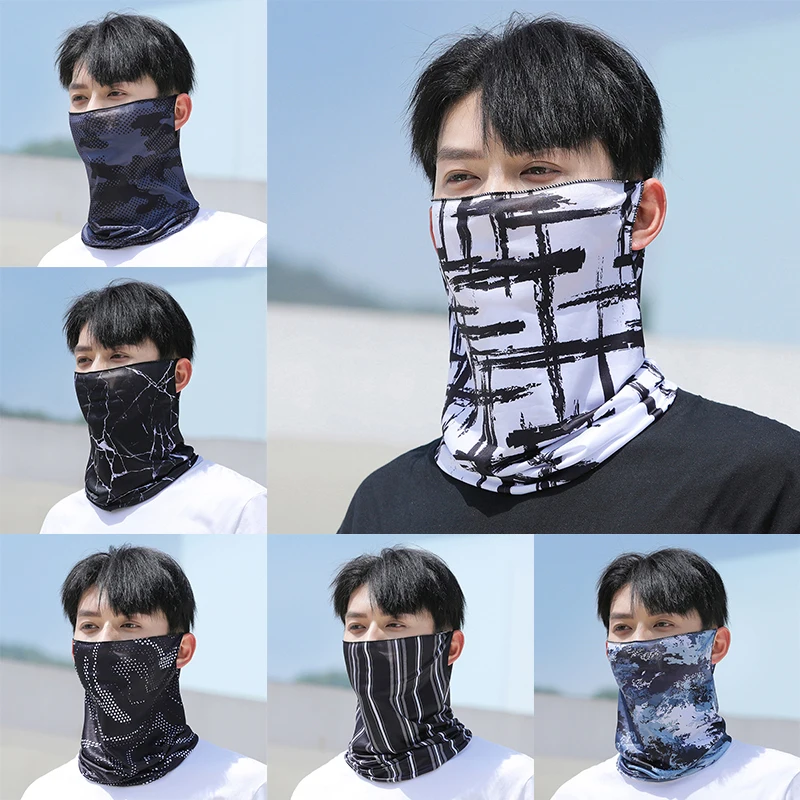 Fashion Punk Sunscreen Mask For Men Women Summer Face Neck UV Protection Ear Scarf Hip Hop Outdoor Sports Cycling Bandana Scarfs