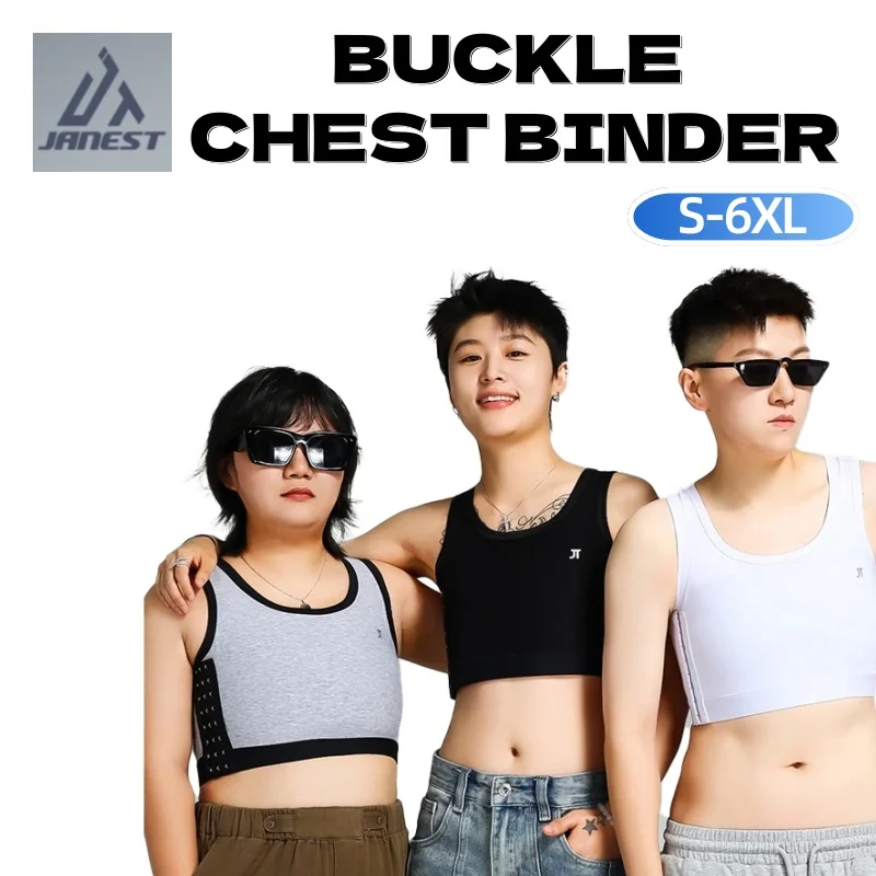 Chest Binder Adjustable Binder Chest Flat Breast Binder Side Buckle Sports Tansgender Tomboy Top S-6XL