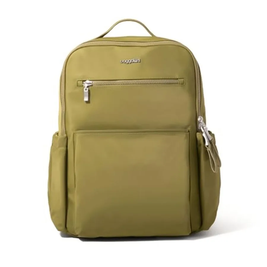 Tribeca Expandable Laptop Backpack 15x11 Inch Lightweight RFID Protective Computer Bag in Black for Work and Travel with Luggag