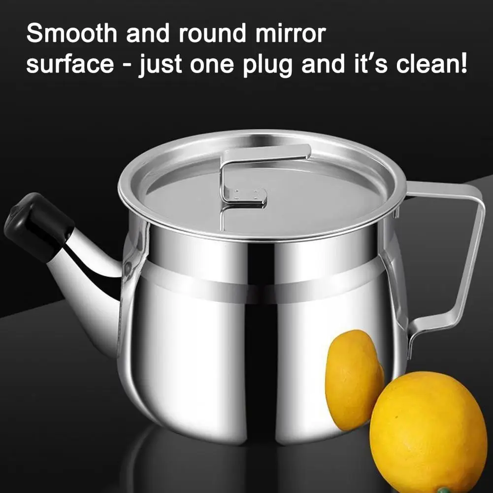 Herb Spice Storage Container Compact Oil Stainless Steel Oil Filter Container with Fine Mesh Strainer Heat-resistant Kitchen Oil