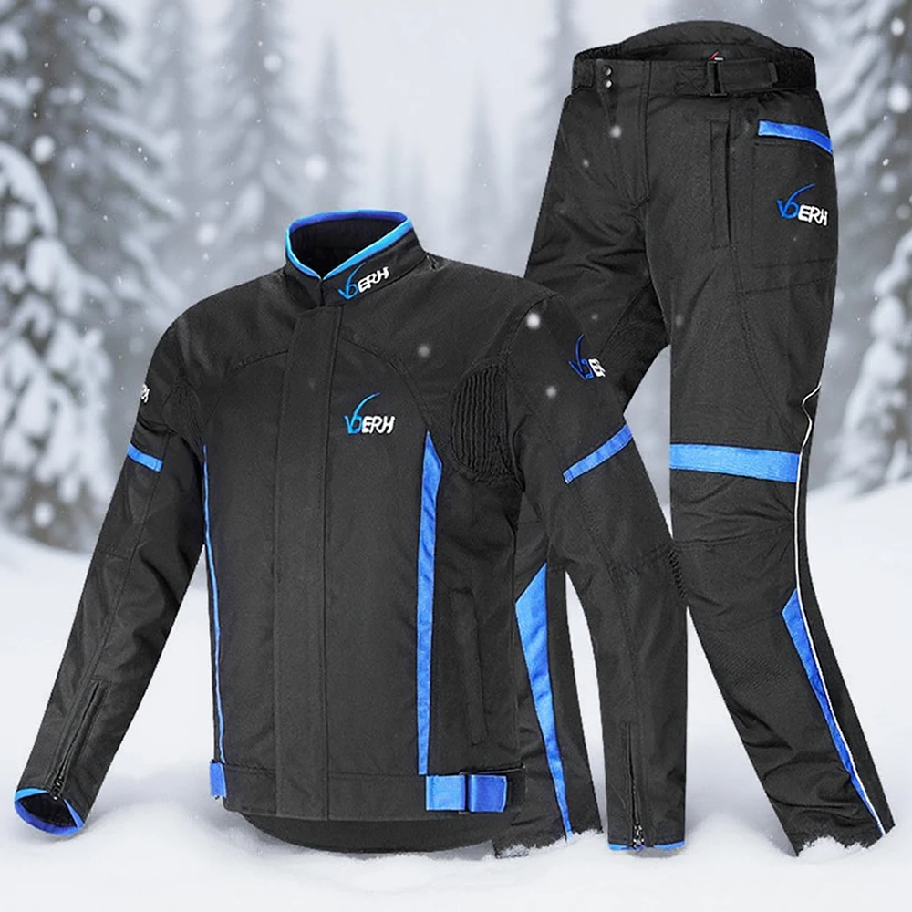 

Winter Warm Motorcycle Jacket Windproof Waterproof Motorbike Riding Jackets Pants Reflective Moto Clothing With EVA Protection