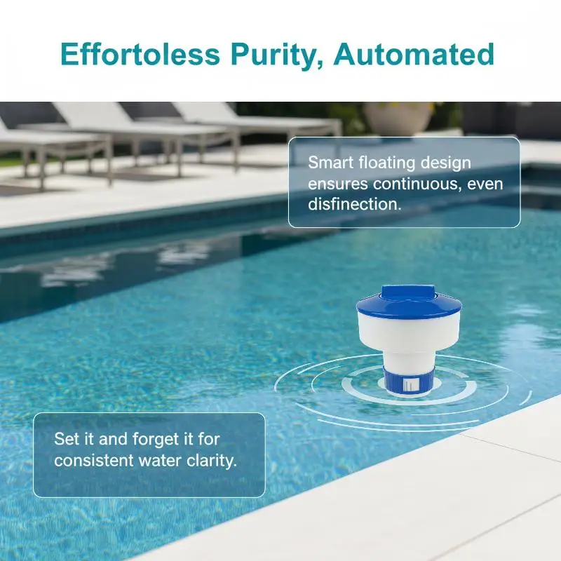 Floating Pool Chlorine Dispenser Automatic Sterilizer Tablet Holder PP Material For Swimming Pool Water Sanitizing Cleaning
