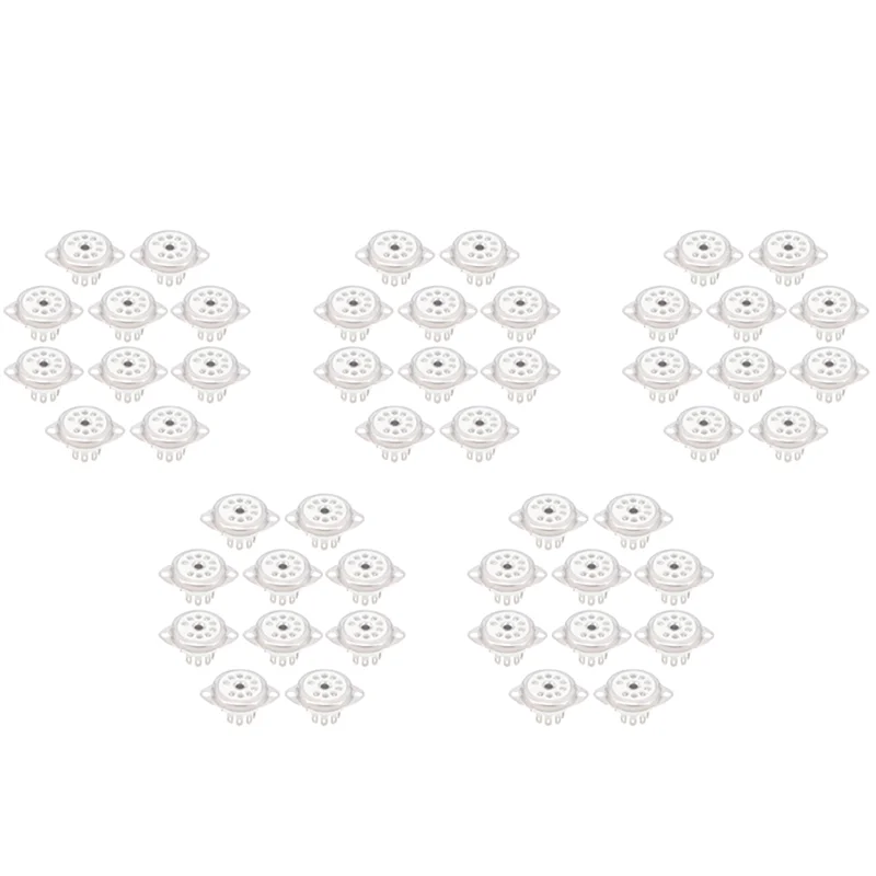 

ABSE-50PCS B9A посеребренная 9-контактная розетка для вакуумной трубки, панель, крепление на шасси для ECC81 ECC82 ECC83 EL84 6922, вакуумная трубка