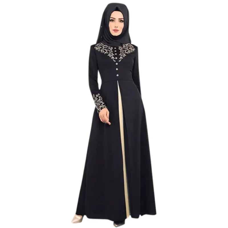 Robe longue musulmane pour femmes, Abaya de Dubaï, appliques de Turquie, élégante et à la mode