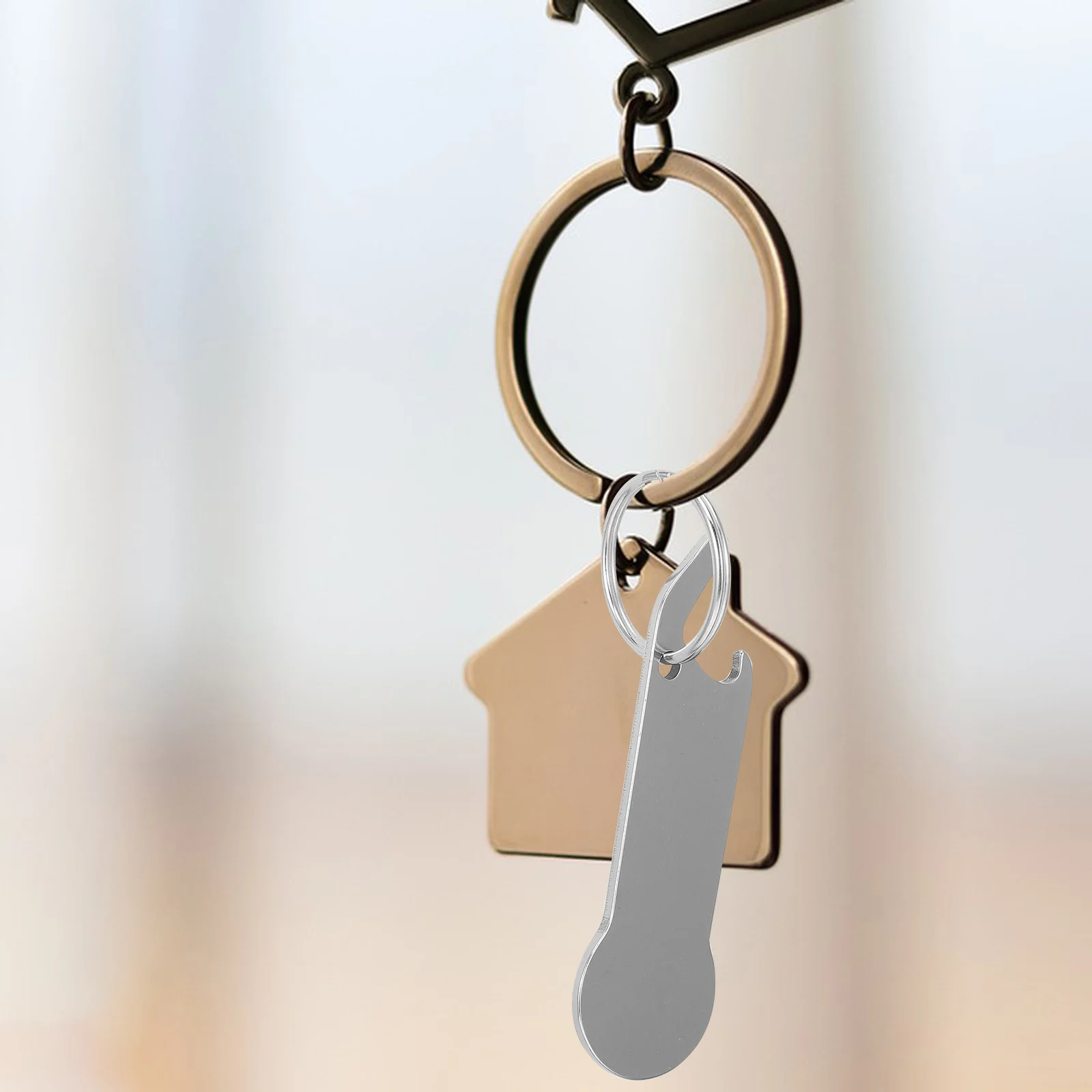 

6Pcs Shopping Trolley Token Keychain Bottle Opener Compact Metal Pendant Time Saving Accessory Trolley Tokens Key Ring