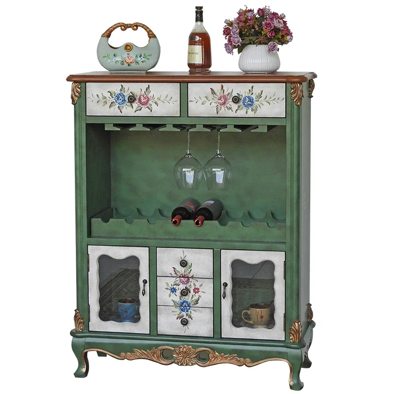 

American country wine cabinet living room against the wall porch dining room display Mediterranean painting