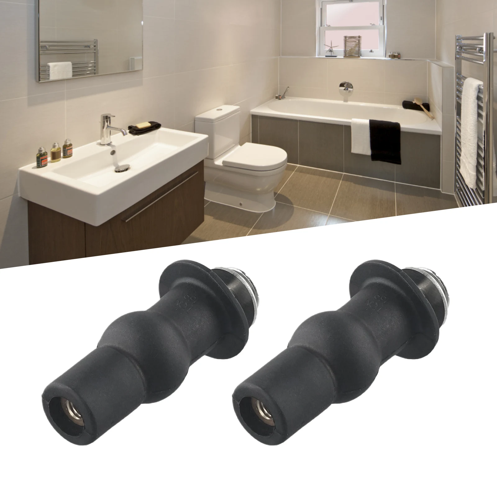 Durable High Quality Practical Expanding Screw Toilet Seat Repair Replacement Rubber Stainless Steel 2pcs Black