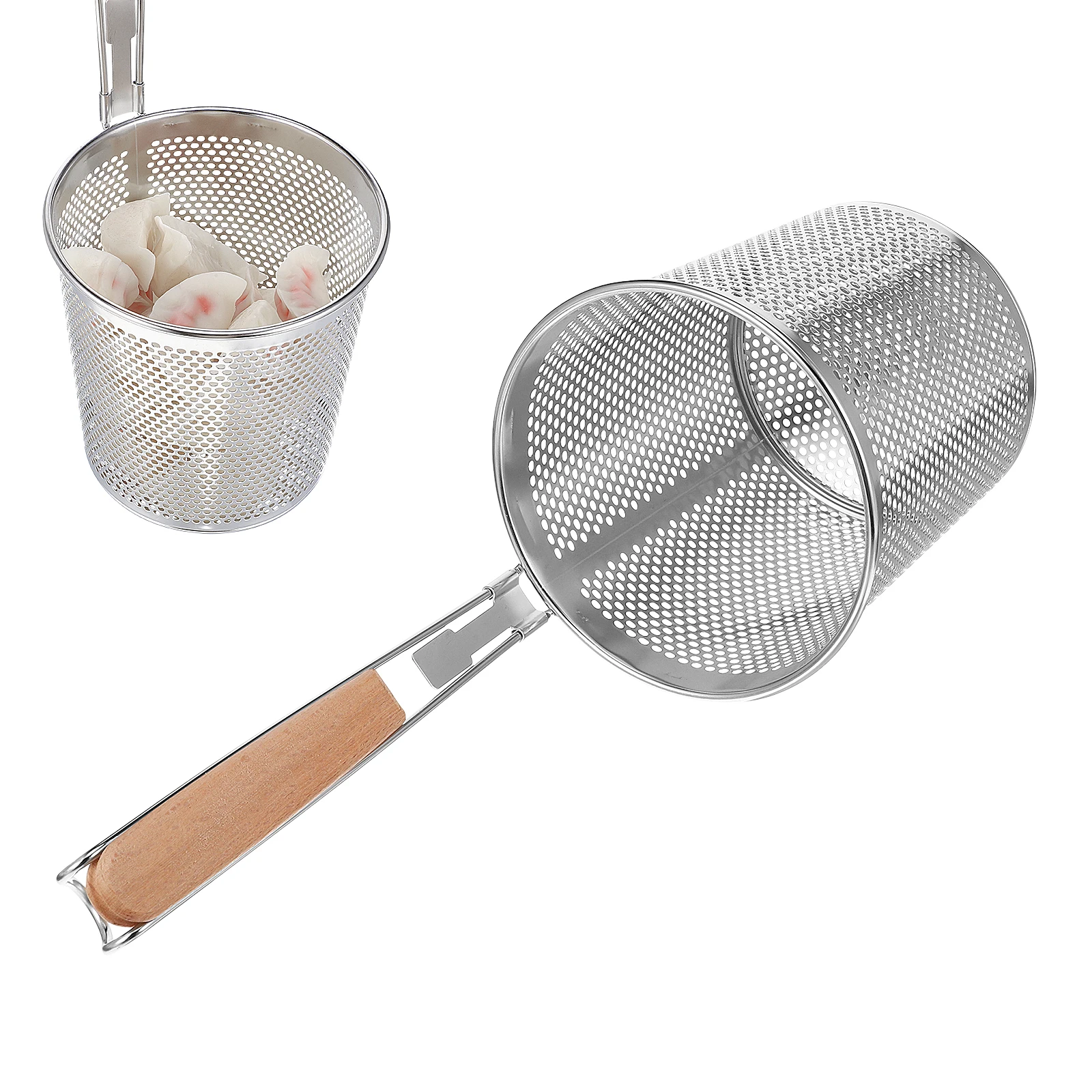 

1pc Stainless Steel Noodle Sifter Fine Mesh Kitchen Strainer for Oil Food Colander Handheld Sieve Baskets Cooking Tool