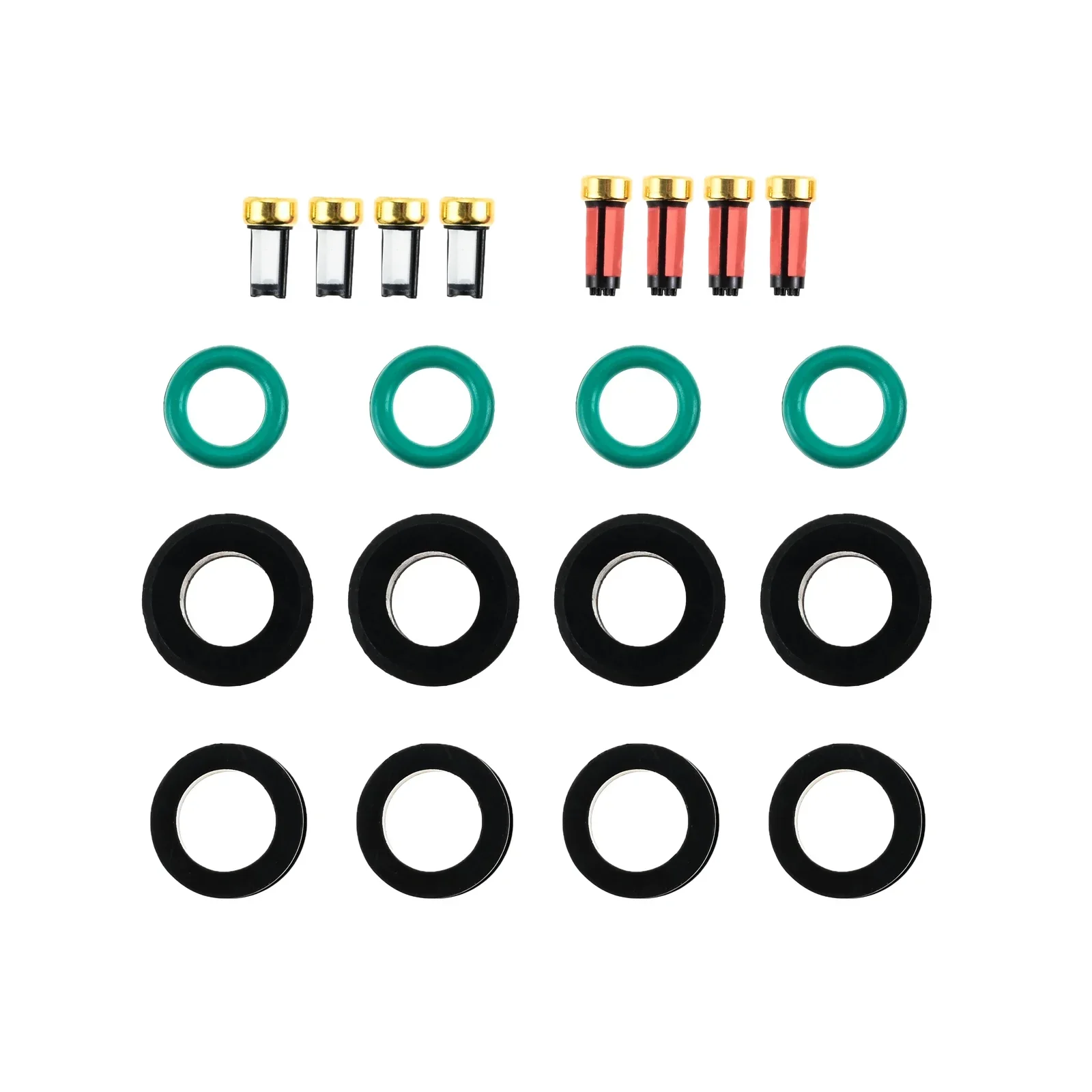 4 Sets 21-05014 Rubber Auto Fuel Injectors Seals Repair Rebuild Kit for 2000 and Newer Yamaha 115 Hp and 150 Hp Outboard Engines