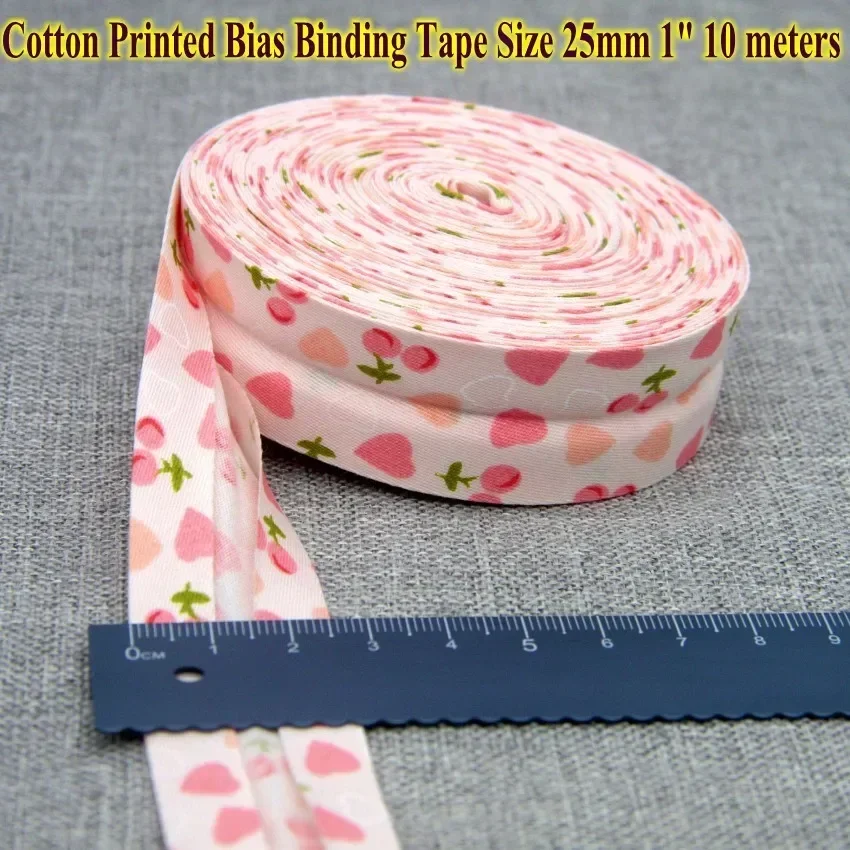 Cotton Bias tape printed flowers, size: 25mm,1\