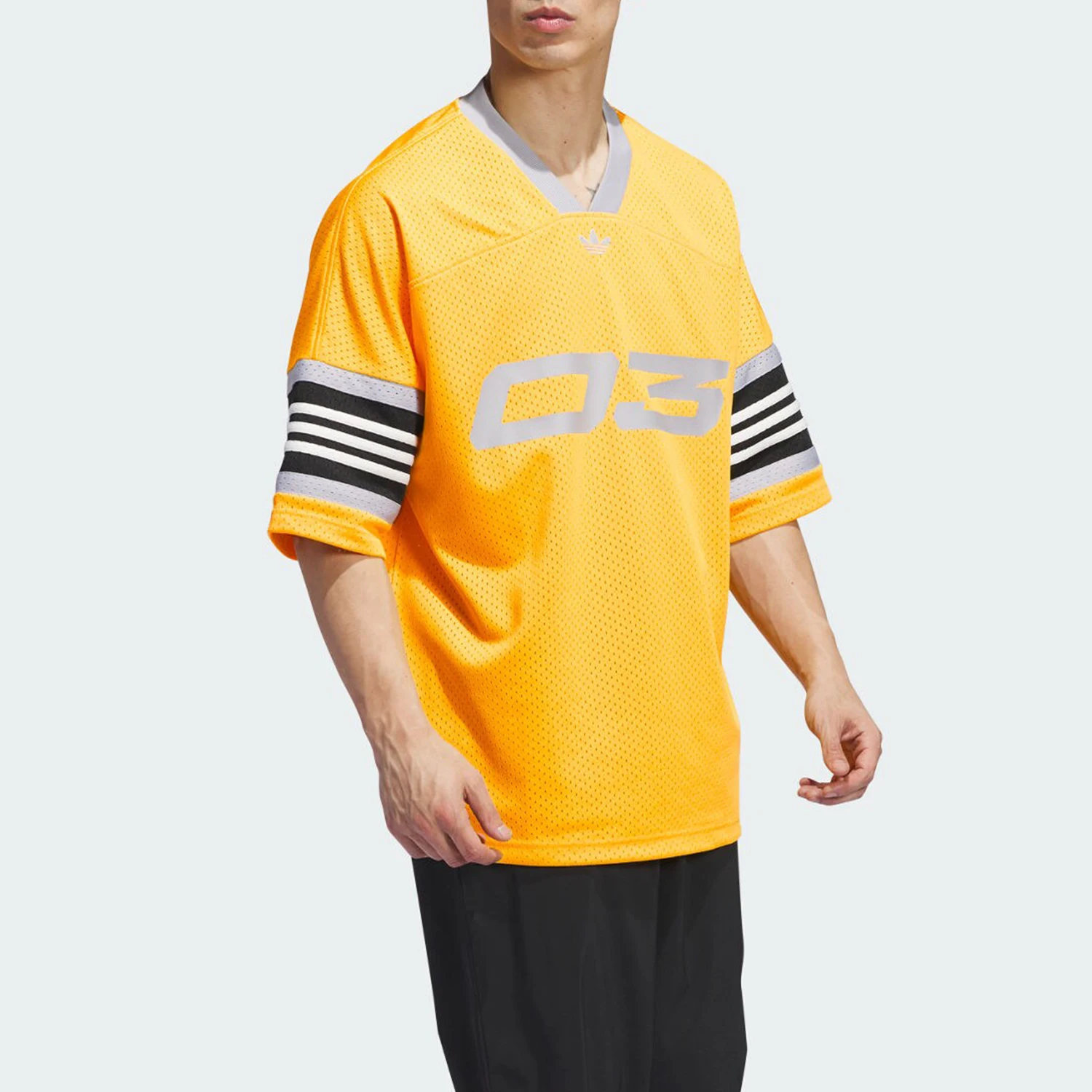 Adidas genuine clover men's and women's V-neck breathable football sports short sleeved shirt IY7390