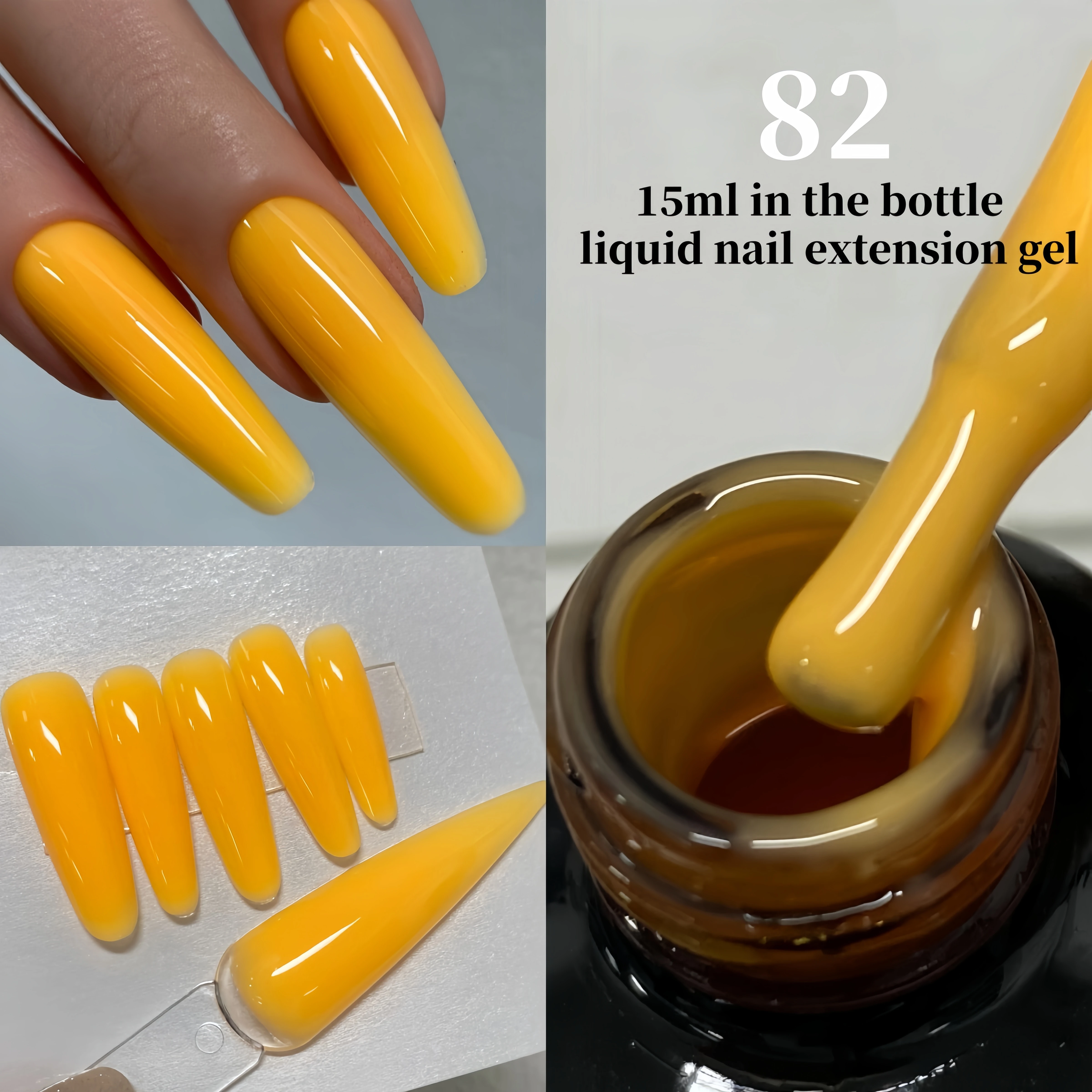 MSHARE 15ml Neon Pink Liquid Builder Nail Gel Nail Extension Gel TPO Free Self Leveling Soak Off UV LED Gel in the Bottlle