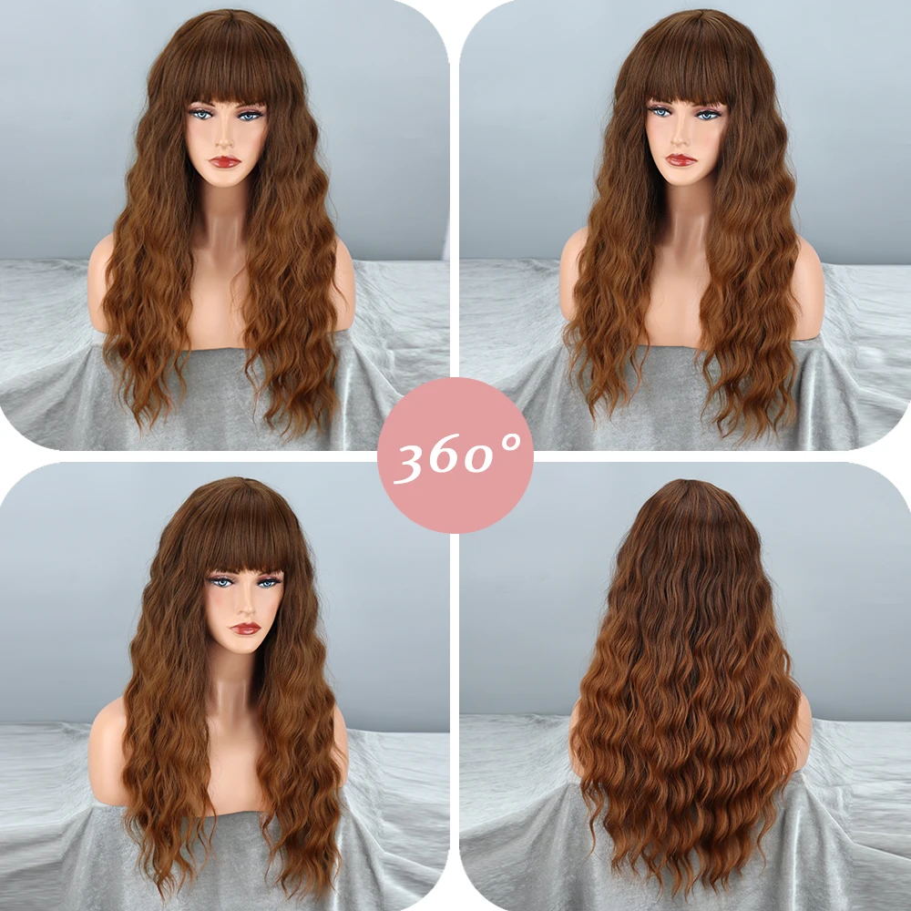 Synthetic High Heat Resistant Material Water Wavy Curly  Suitable For Everyday Cosplay Wea