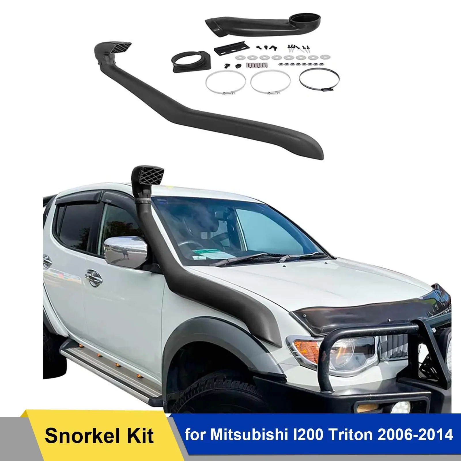 Car Snorkel Kits AIrflow  Air Intake for Mitsubishi I200 Triton 2006-2014 Matte Black Pickup Truck Accessories