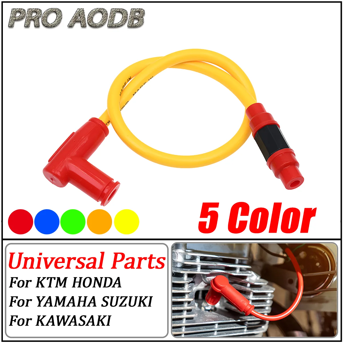 For KTM Honda Yamaha Suzuki Kawasaki ATV etc Universal Motorcycle Spark Plug Iridium Power Cable Wires Cap Cover Ignition Cable