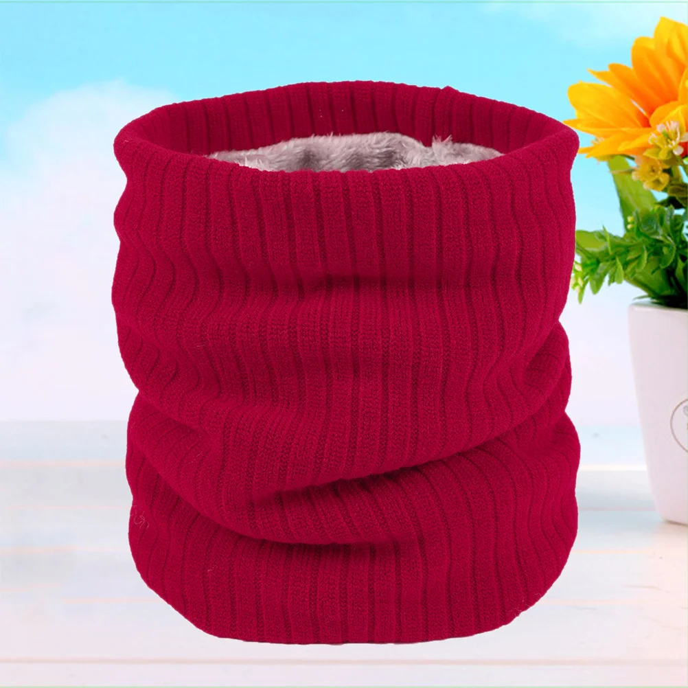 

Scarves Fleece Scarf Cover Knitting Round Collar Men's Knitted Neck Warmer for Women Windproof