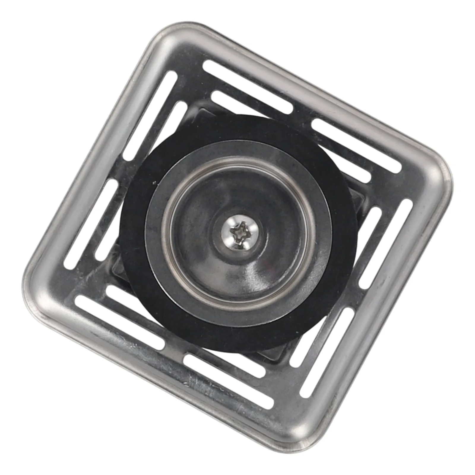 Kitchen Sink Strainer Stainless Steel 79mm Square with Post Stopper for Effective Food Debris Filtering and Drain Protection