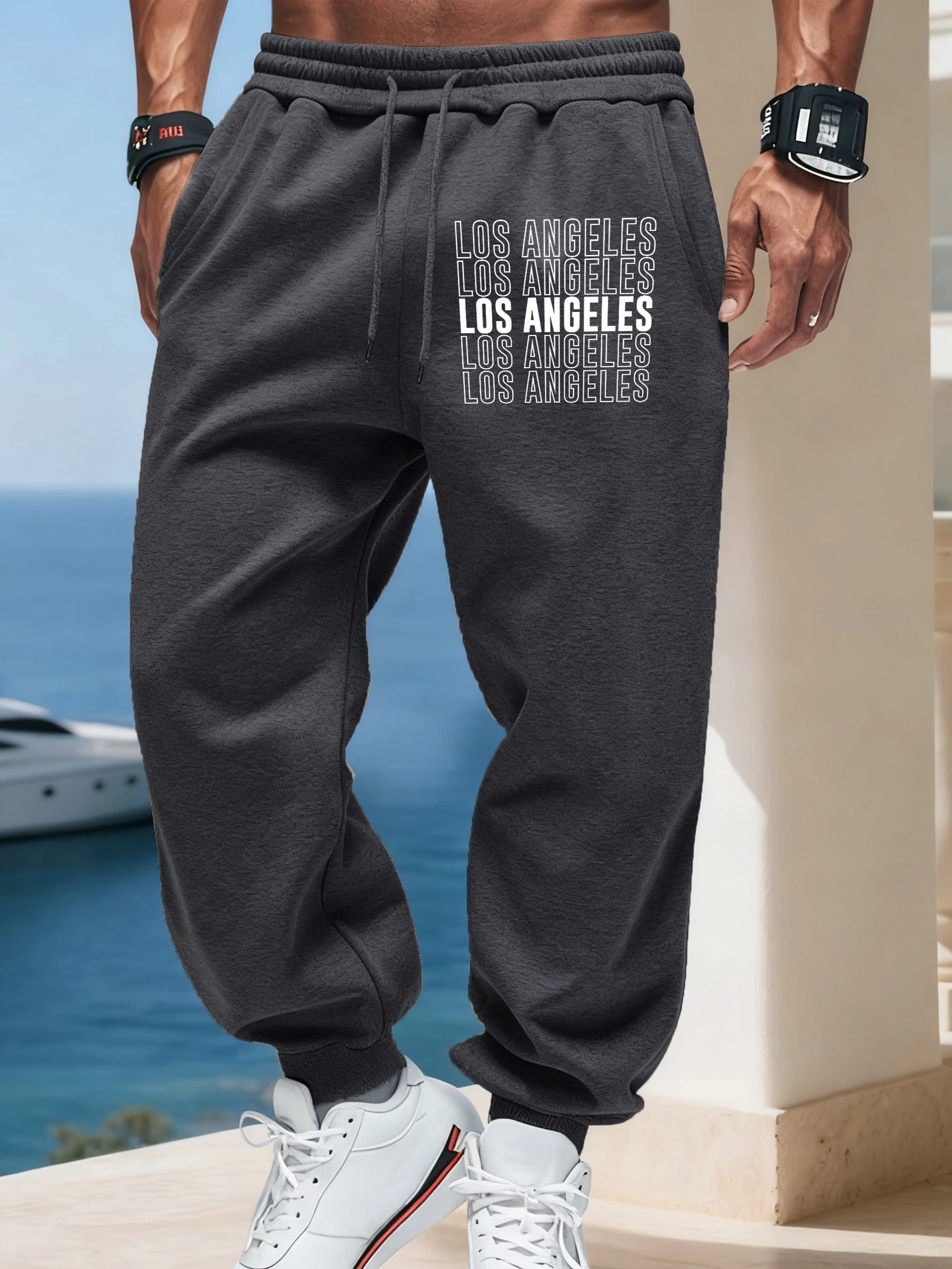 Los Angeles Letter Prints Sportpants Man 11 Colors Joggers Sweatpants Elastic Waist Autumn Britches Fashion Versatile Long Pant