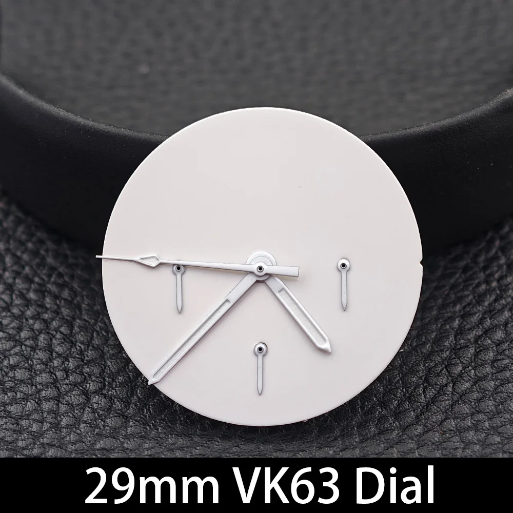 Hot Sale 29mm Three Sub-Dials Chronograph Dial & Hands, Super Green Luminous Fit VK63 Watch Mod Replacement Parts