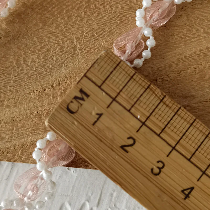 3 Meters Sweet and Elegant Rose Yarn Pearl Border Lace Clothing Accessories Sewing Accessories and Fabrics Clothing decoration