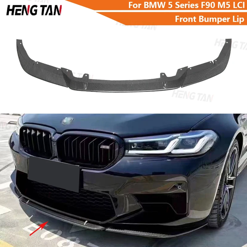 Carbon Fiber For BMW 5 Series F90 M5 LCI 2021+ Car Front Bumper Splitter Front Lip Chin Spoiler Diffuser Parts Body kit