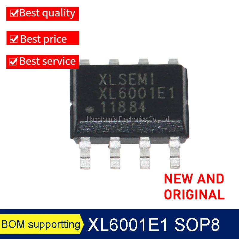 50PCS/LOT Original Genuine XL6001E1 XL6001 SOP8 SMD 2A 32V 400KHZ Boost DC Power Converter NEW