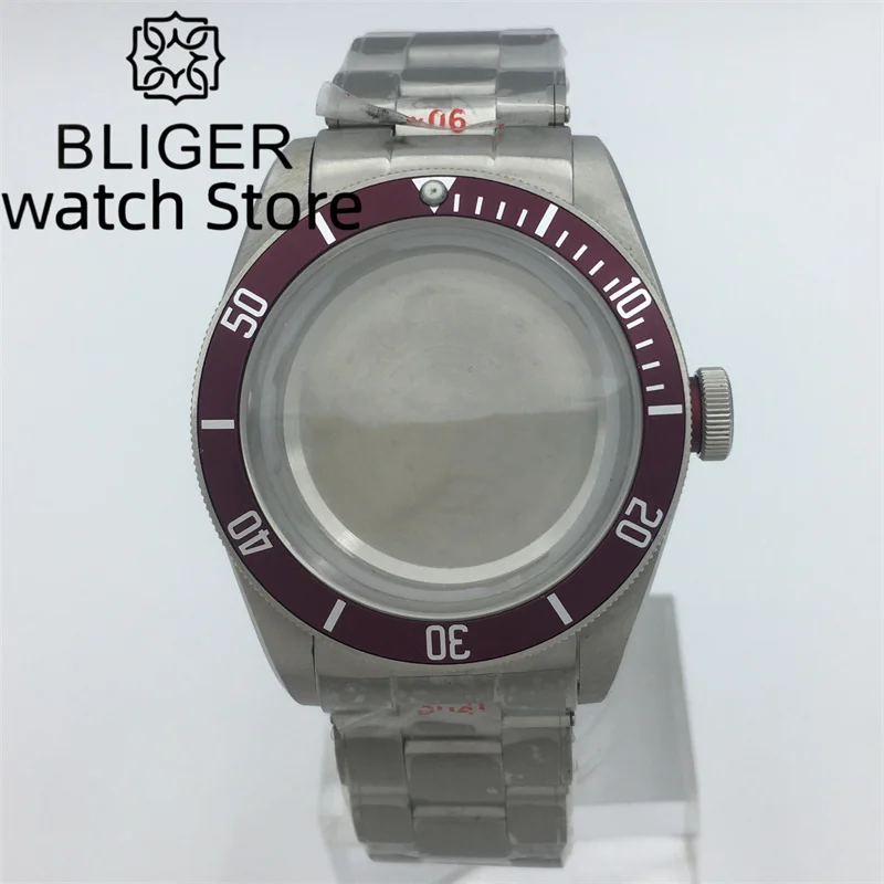 BLIGER 41mm Stainless Steel case with bezel Sapphire Glass fits NH34 NH35 NH36 ETA2824 2836 PT5000 Miyata DG Series movement