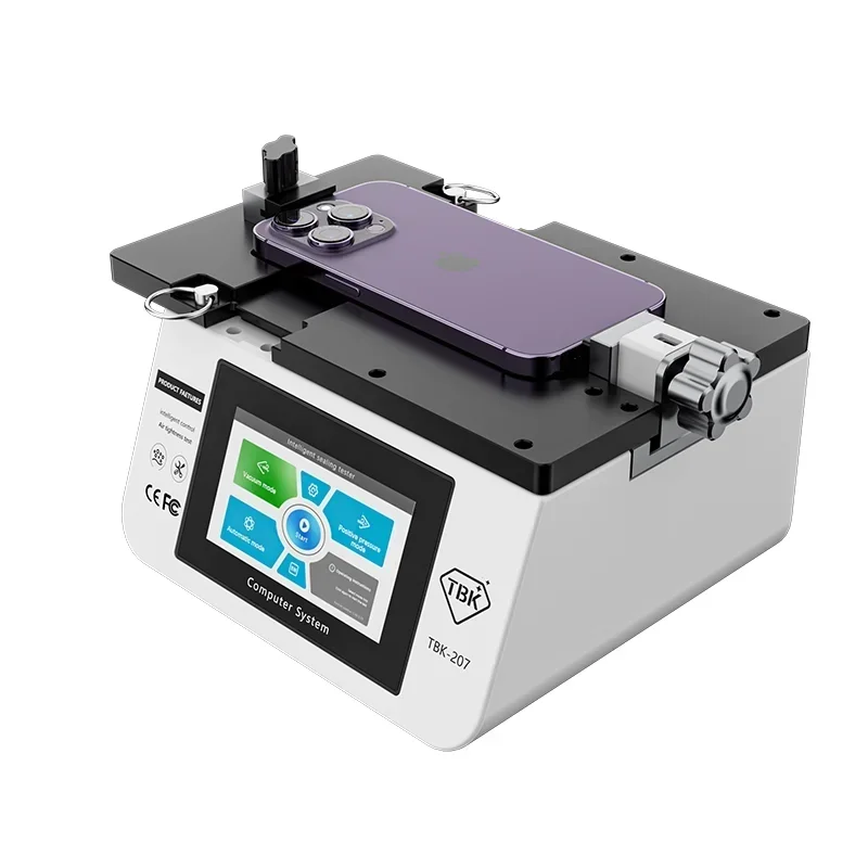 

TBK-207 Air Tightness Detector Built-in Vacuum Pump PLC Automatic Control For Cell Phone Sealing Detection Pressure Test Tool