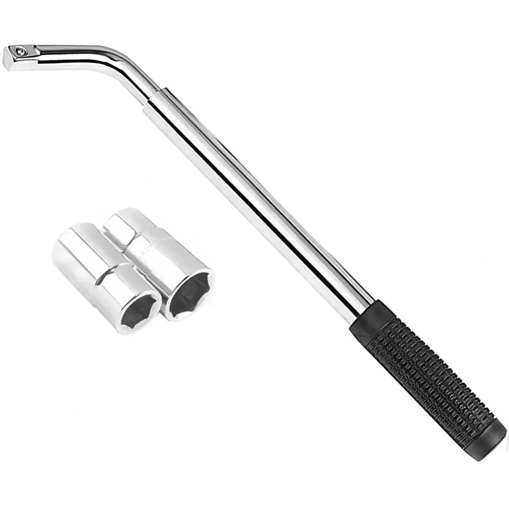 With Double Ended Sockets Nut Telescoping Lug Wrench Set 17/19/21/23mm Extended Handle Adjustable Ratchet Spanner Durable