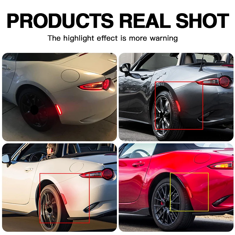 

2PCS Rear RED LED Side Marker Fender Reflector Bumper Turn Signal Light For Mazda Miata Mx-5 2016 2017 2018 2019 2020