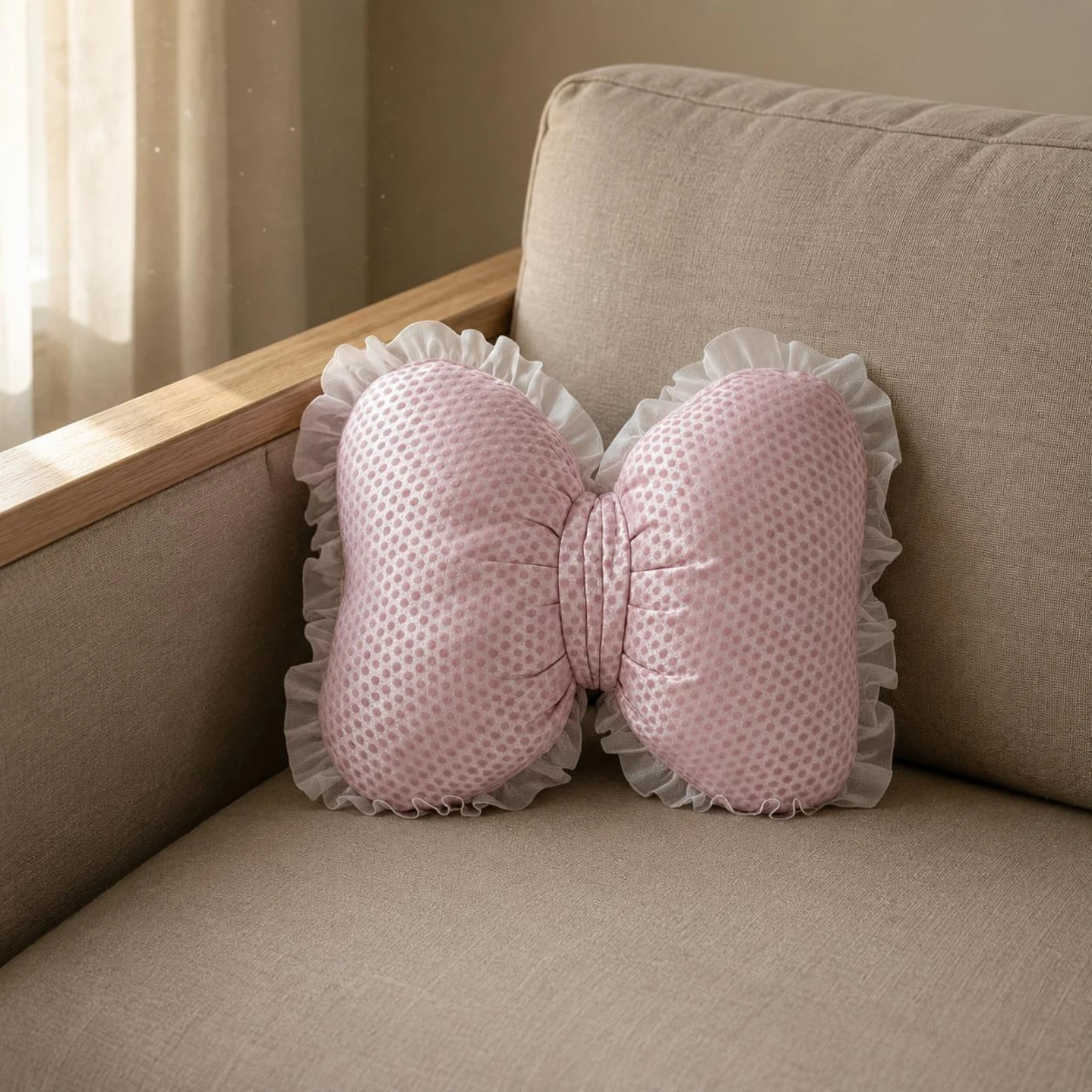 Bow Shaped Throw Pillow Soft Padded Bow Pillow Home Decor Cute Easy to Clean for Sofa, Bedroom