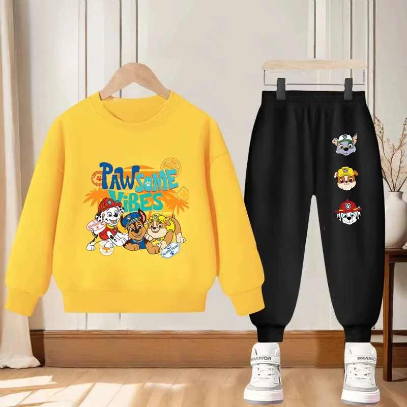 PAW Patrol Spring Autumn Children's Clothing Sets Boys O Neck Pullover and Long Pant Two Piece Suit Kids Thin Sweatsuits