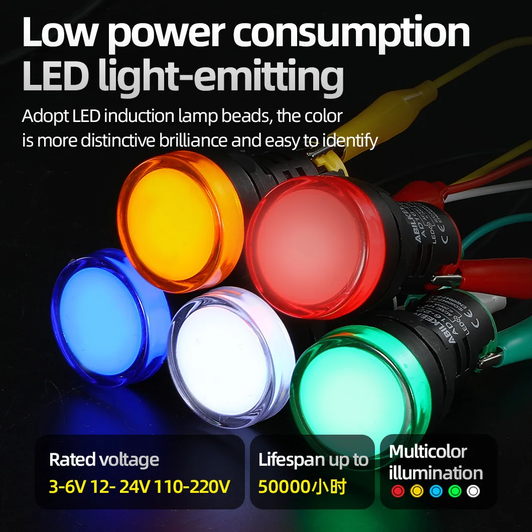 ABILKEEN AD16-22 Industrial Signal Indicator Light Digital Display Ammeter/Voltmeter/Temperature Meter/ Hz Meter Signal Meter