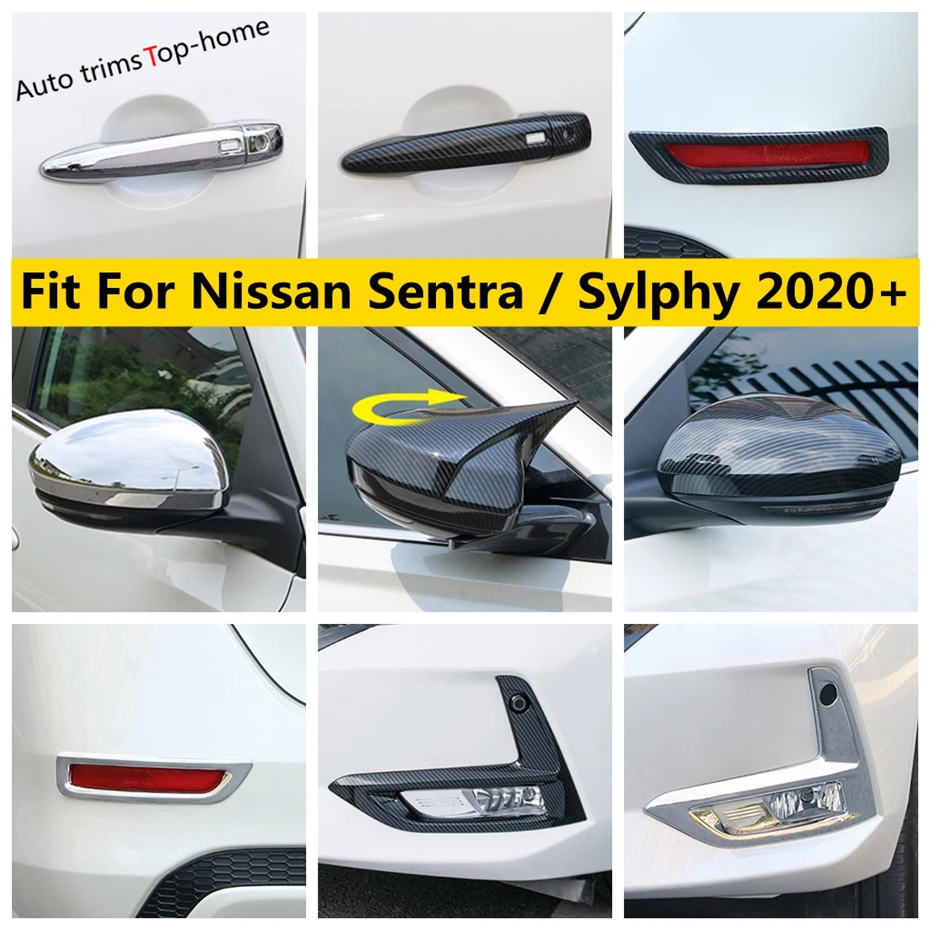 

Door Handle Rearview Mirror Protector Front Rear Fog Light Lamp Cover Trim For Nissan Sentra / Sylphy 2020 - 2024 Accessories