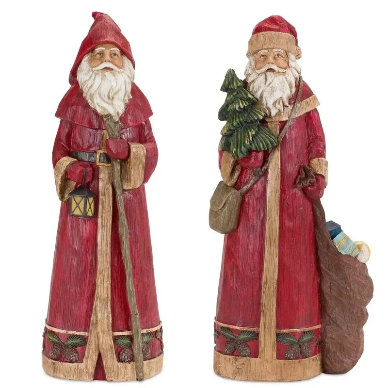 Hot-selling custom outdoor large Christmas resin decorative ornament life-size Santa statue for sale