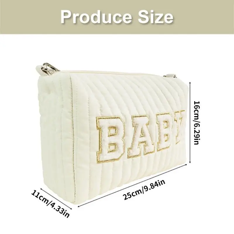 U13F حقيبة حفاضات لينة أمي حقيبة سعة كبيرة مطرزة إلكتروني نمط حقائب السفر حقيبة يد خفيفة الوزن عربة حقيبة للحمل #6