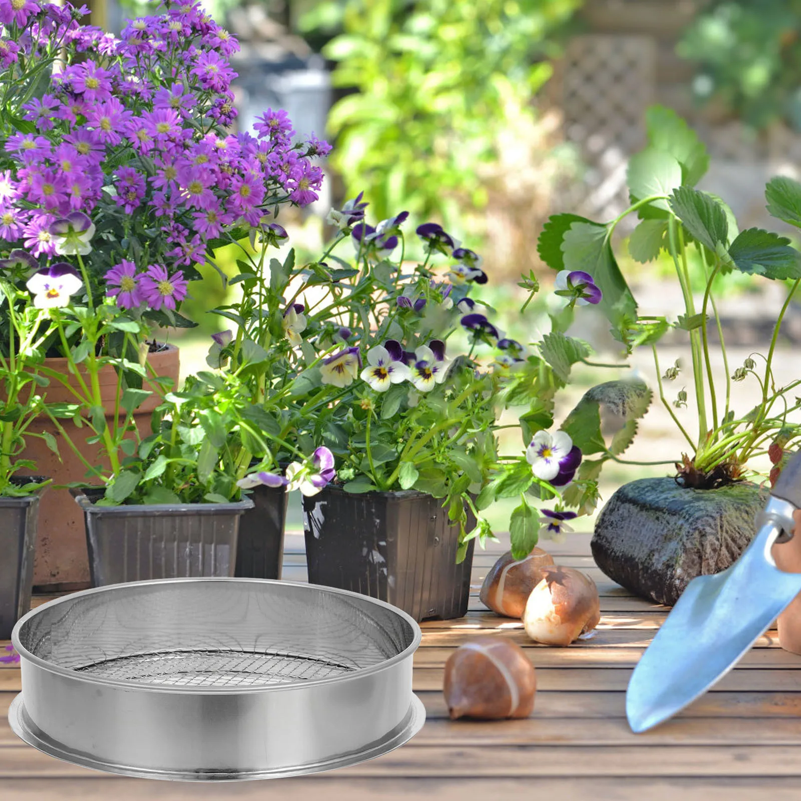 

1pc Soil Stainless Steel Mesh Garden Compost Sand Garden Sifter Soil Sieve Garen Sand Sifter Soil Sifter For Rocks Soil Sieve