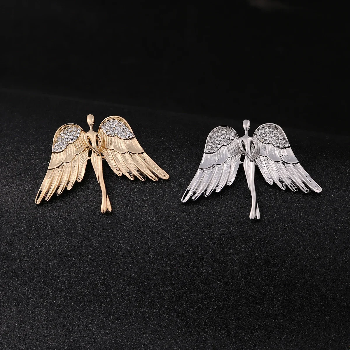 i-Remiel Fashion Women\'s and Men\'s Crystal Angel Wings Brooch Pin for Coat Suit Shirt Collar Decoration Clothing & Accessories