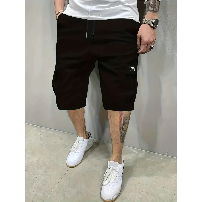 3pcs Tactical Shorts Short Gym Man Men's Cargo Pants Casual Loose Large Pockets Letter Print Short-fitting Jeans - Image 3