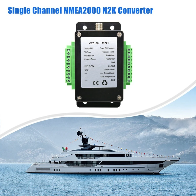 

1 PCS NMEA2000/ N2K Converter 0-190Ohms Up To 13 Sensor Black For Marine Boat CX5106