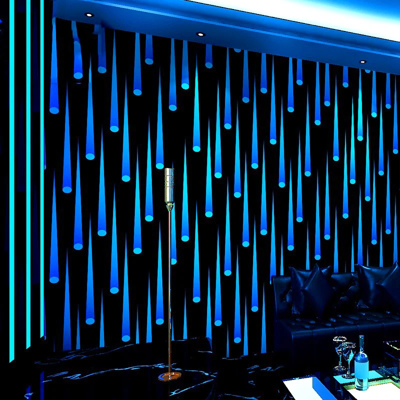 Flicker Ktv Wallpaper Karaoke Bars Flash Wall Covering 3d Reflective Bar Ceometric Pattern Background Striped Wallpaper