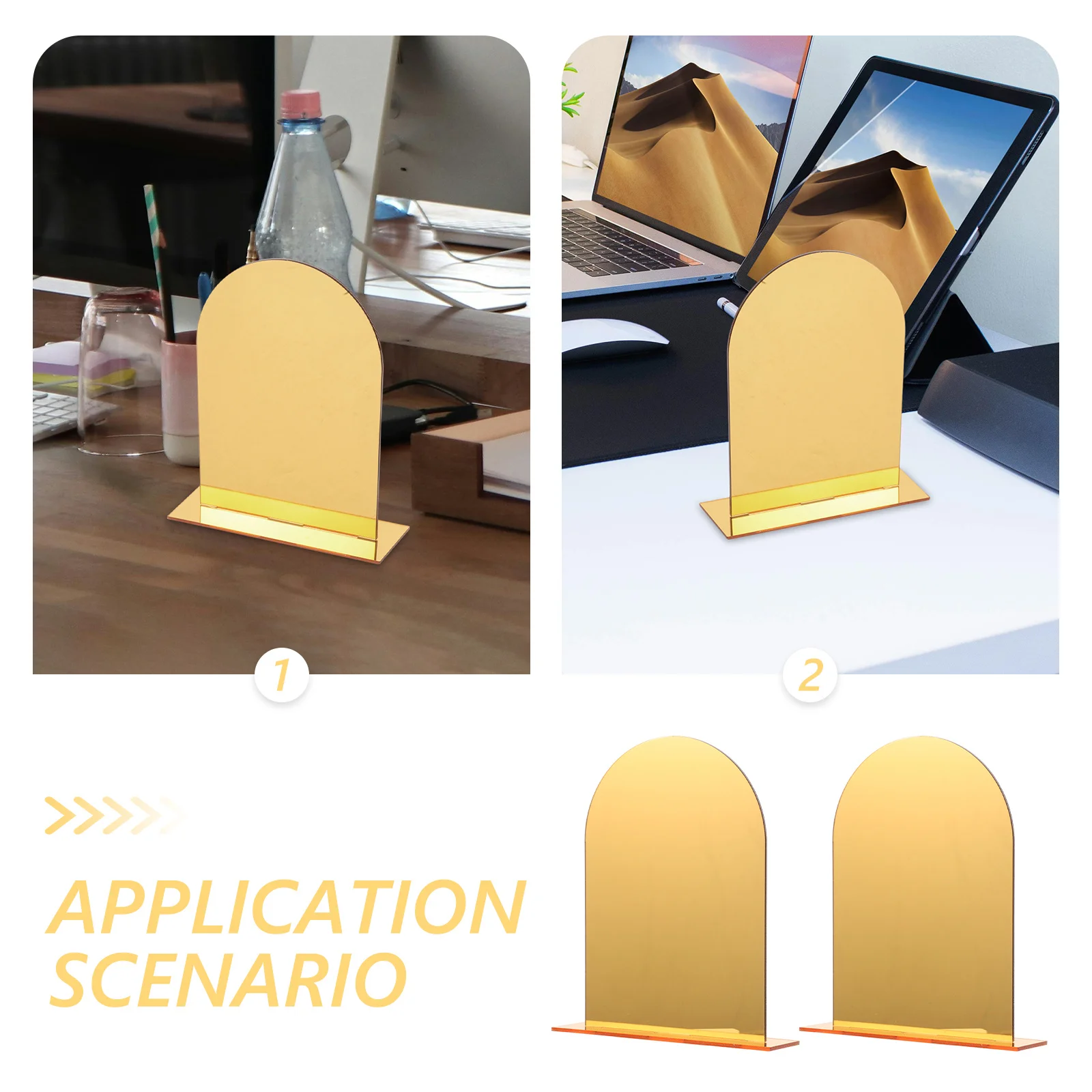 2Pcs Transparent Acrylic Bookends Decorative Book Organizer Clear Book Holder for Office Study Home Decorative Books