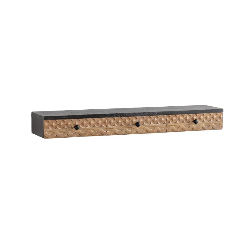 

Solid wood retro wall baffle American country background wall decorative frame wall hanging storage drawer hanging cabinet