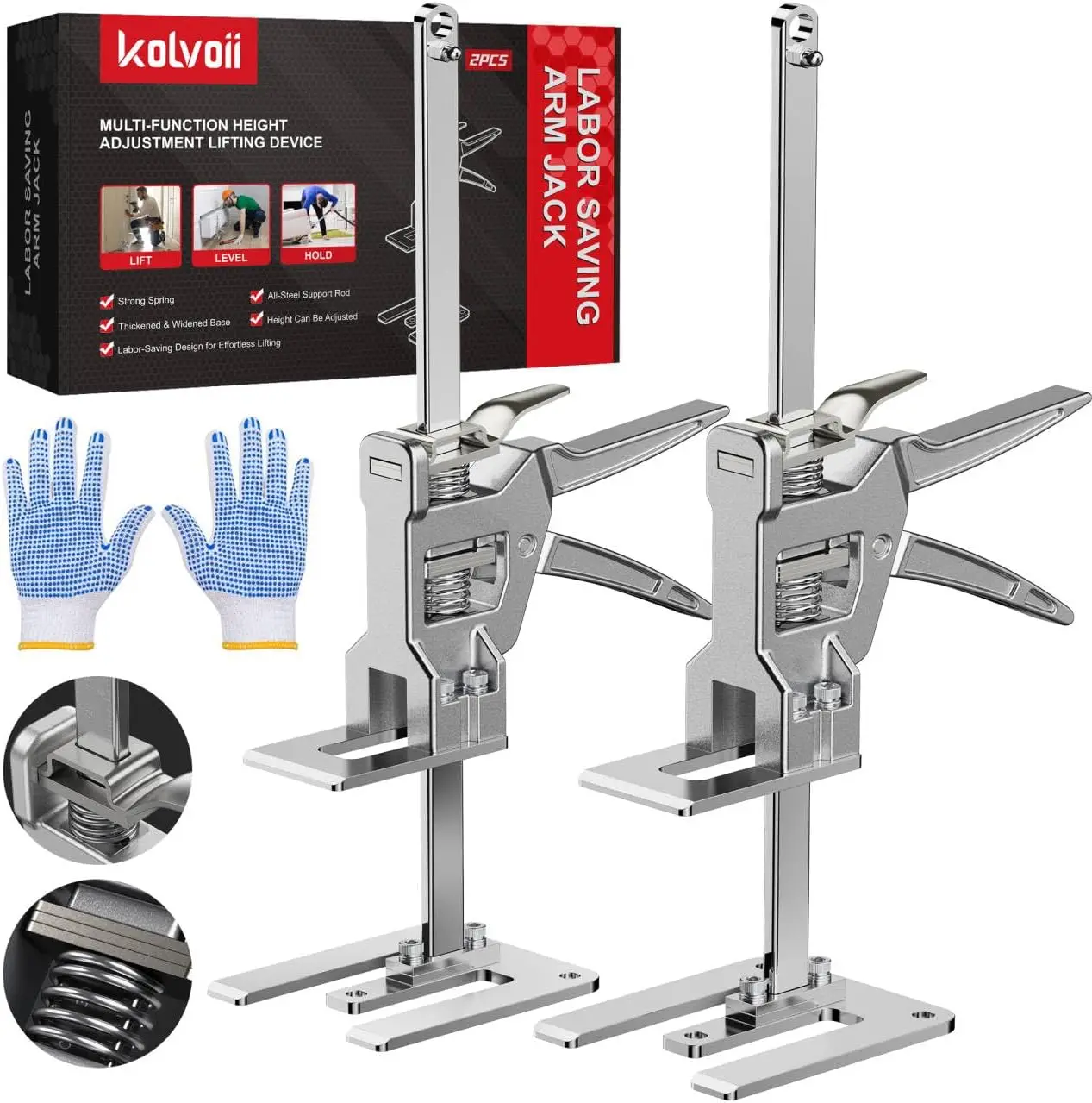 

2-Pack Stainless Steel Hand Lifting Jacks, Versatile Tool for Heavy Objects with 330 lbs Capacity